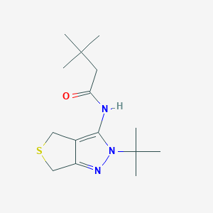 N-(2-tert-butyl-4,6-dihydrothieno[3,4-c]pyrazol-3-yl)-3,3-dimethylbutanamide