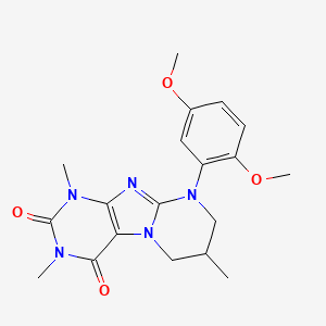 molecular formula C19H23N5O4 B2902095 9-(2,5-dimethoxyphenyl)-1,3,7-trimethyl-7,8-dihydro-6H-purino[7,8-a]pyrimidine-2,4-dione CAS No. 887695-97-8