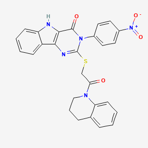 2-((2-(3,4-dihydroquinolin-1(2H)-yl)-2-oxoethyl)thio)-3-(4-nitrophenyl)-3H-pyrimido[5,4-b]indol-4(5H)-one