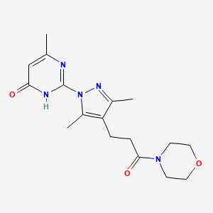 molecular formula C17H23N5O3 B2902106 2-(3,5-dimethyl-4-(3-morpholino-3-oxopropyl)-1H-pyrazol-1-yl)-6-methylpyrimidin-4(3H)-one CAS No. 1170243-56-7
