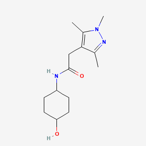 molecular formula C14H23N3O2 B2902122 N-(4-hydroxycyclohexyl)-2-(trimethyl-1H-pyrazol-4-yl)acetamide CAS No. 1157107-40-8