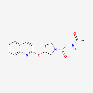 molecular formula C17H19N3O3 B2902123 N-(2-oxo-2-(3-(quinolin-2-yloxy)pyrrolidin-1-yl)ethyl)acetamide CAS No. 2034328-36-2