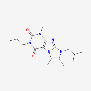 molecular formula C17H25N5O2 B2902139 8-isobutyl-1,6,7-trimethyl-3-propyl-1H-imidazo[2,1-f]purine-2,4(3H,8H)-dione CAS No. 915884-65-0