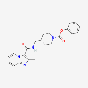 molecular formula C22H24N4O3 B2902147 Phenyl 4-((2-methylimidazo[1,2-a]pyridine-3-carboxamido)methyl)piperidine-1-carboxylate CAS No. 1323695-41-5