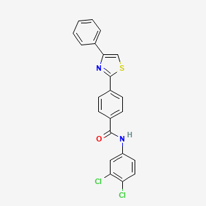 molecular formula C22H14Cl2N2OS B2902148 N-(3,4-dichlorophenyl)-4-(4-phenyl-1,3-thiazol-2-yl)benzamide CAS No. 321429-84-9