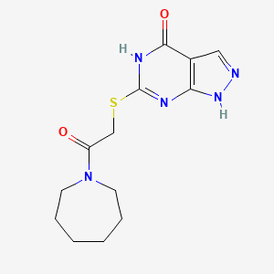 molecular formula C13H17N5O2S B2902153 6-((2-(azepan-1-yl)-2-oxoethyl)thio)-1H-pyrazolo[3,4-d]pyrimidin-4(5H)-one CAS No. 878066-08-1