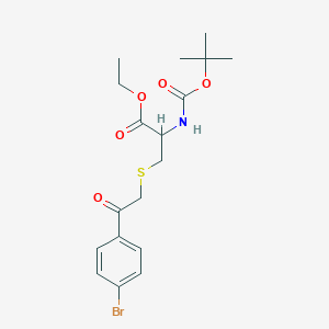 molecular formula C18H24BrNO5S B2902154 Ethyl 3-{[2-(4-bromophenyl)-2-oxoethyl]sulfanyl}-2-[(tert-butoxycarbonyl)amino]propanoate CAS No. 1396968-80-1