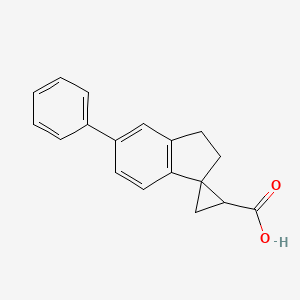 molecular formula C18H16O2 B2902161 6-Phenylspiro[1,2-dihydroindene-3,2'-cyclopropane]-1'-carboxylic acid CAS No. 2241129-48-4