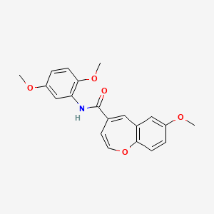 molecular formula C20H19NO5 B2902170 N-(2,5-dimethoxyphenyl)-7-methoxy-1-benzoxepine-4-carboxamide CAS No. 950428-04-3