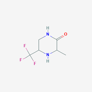 molecular formula C6H9F3N2O B2902171 3-Methyl-5-(trifluoromethyl)piperazin-2-one CAS No. 1367699-10-2