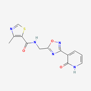 4-methyl-N-((3-(2-oxo-1,2-dihydropyridin-3-yl)-1,2,4-oxadiazol-5-yl)methyl)thiazole-5-carboxamide