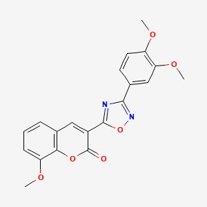 molecular formula C20H16N2O6 B2902179 3-[3-(3,4-dimethoxyphenyl)-1,2,4-oxadiazol-5-yl]-8-methoxy-2H-chromen-2-one CAS No. 892756-88-6