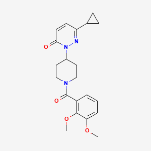 molecular formula C21H25N3O4 B2902182 6-Cyclopropyl-2-[1-(2,3-dimethoxybenzoyl)piperidin-4-yl]pyridazin-3-one CAS No. 2320419-51-8