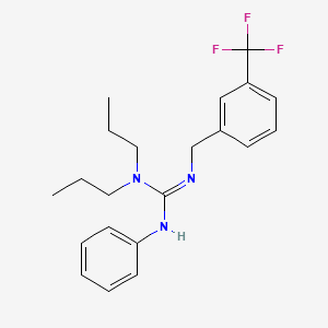 molecular formula C21H26F3N3 B2902196 N''-phenyl-N,N-dipropyl-N'-[3-(trifluoromethyl)benzyl]guanidine CAS No. 338400-51-4