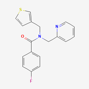 4-fluoro-N-(pyridin-2-ylmethyl)-N-(thiophen-3-ylmethyl)benzamide