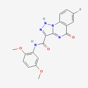 molecular formula C18H14FN5O4 B2902201 N-(2,5-dimethoxyphenyl)-7-fluoro-5-hydroxy[1,2,3]triazolo[1,5-a]quinazoline-3-carboxamide CAS No. 1040700-17-1