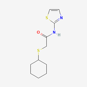 molecular formula C11H16N2OS2 B2902212 2-cyclohexylsulfanyl-N-(1,3-thiazol-2-yl)acetamide CAS No. 403836-01-1