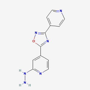 molecular formula C12H10N6O B2902216 [4-(3-Pyridin-4-yl-1,2,4-oxadiazol-5-yl)pyridin-2-yl]hydrazine CAS No. 2415554-51-5