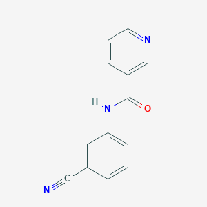 molecular formula C13H9N3O B290222 N-(3-cyanophenyl)pyridine-3-carboxamide 