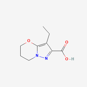 molecular formula C9H12N2O3 B2902232 3-ethyl-5H,6H,7H-pyrazolo[3,2-b][1,3]oxazine-2-carboxylic acid CAS No. 1239723-94-4