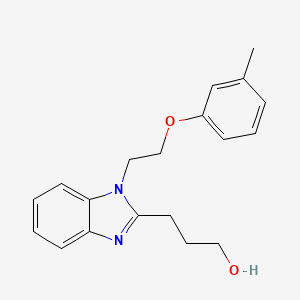 molecular formula C19H22N2O2 B2902239 3-[1-(2-m-Tolyloxy-ethyl)-1H-benzoimidazol-2-yl]-propan-1-ol CAS No. 615280-00-7