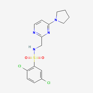 2,5-dichloro-N-((4-(pyrrolidin-1-yl)pyrimidin-2-yl)methyl)benzenesulfonamide