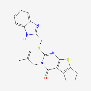 2-(((1H-benzo[d]imidazol-2-yl)methyl)thio)-3-(2-methylallyl)-6,7-dihydro-3H-cyclopenta[4,5]thieno[2,3-d]pyrimidin-4(5H)-one