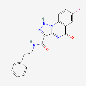 molecular formula C18H14FN5O2 B2902258 7-fluoro-5-hydroxy-N-(2-phenylethyl)[1,2,3]triazolo[1,5-a]quinazoline-3-carboxamide CAS No. 1040710-56-2