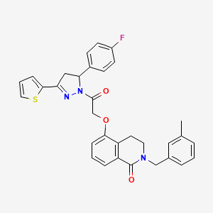 5-(2-(5-(4-fluorophenyl)-3-(thiophen-2-yl)-4,5-dihydro-1H-pyrazol-1-yl)-2-oxoethoxy)-2-(3-methylbenzyl)-3,4-dihydroisoquinolin-1(2H)-one