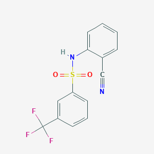 molecular formula C14H9F3N2O2S B290227 N-(2-cyanophenyl)-3-(trifluoromethyl)benzenesulfonamide 