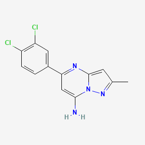 molecular formula C13H10Cl2N4 B2902273 5-(3,4-Dichlorophenyl)-2-methylpyrazolo[1,5-a]pyrimidin-7-amine CAS No. 477848-52-5