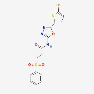 N-(5-(5-bromothiophen-2-yl)-1,3,4-oxadiazol-2-yl)-3-(phenylsulfonyl)propanamide