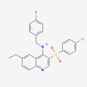 3-((4-chlorophenyl)sulfonyl)-6-ethyl-N-(4-fluorobenzyl)quinolin-4-amine