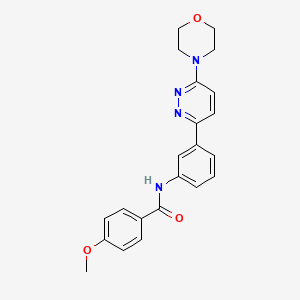 molecular formula C22H22N4O3 B2902293 4-methoxy-N-[3-(6-morpholin-4-ylpyridazin-3-yl)phenyl]benzamide CAS No. 899953-10-7