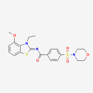 molecular formula C21H23N3O5S2 B2902304 N-[(2Z)-3-ethyl-4-methoxy-1,3-benzothiazol-2(3H)-ylidene]-4-(morpholin-4-ylsulfonyl)benzamide CAS No. 1164540-83-3
