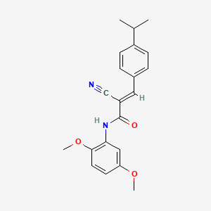 molecular formula C21H22N2O3 B2902306 (E)-2-cyano-N-(2,5-dimethoxyphenyl)-3-(4-isopropylphenyl)acrylamide CAS No. 469872-33-1