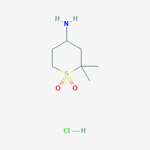 molecular formula C7H16ClNO2S B2902308 4-Amino-2,2-dimethyl-1lambda6-thiane-1,1-dione hydrochloride CAS No. 2138258-74-7