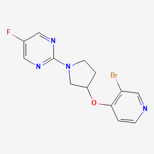 molecular formula C13H12BrFN4O B2902309 2-[3-(3-Bromopyridin-4-yl)oxypyrrolidin-1-yl]-5-fluoropyrimidine CAS No. 2380100-34-3