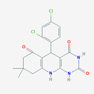 molecular formula C19H17Cl2N3O3 B290231 5-(2,4-dichlorophenyl)-8,8-dimethyl-5,8,9,10-tetrahydropyrimido[4,5-b]quinoline-2,4,6(1H,3H,7H)-trione 