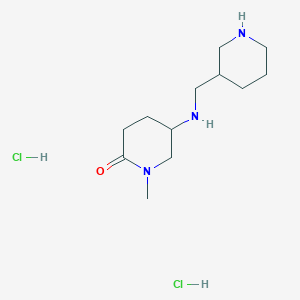 molecular formula C12H25Cl2N3O B2902312 1-Methyl-5-{[(piperidin-3-yl)methyl]amino}piperidin-2-one dihydrochloride CAS No. 1864051-75-1