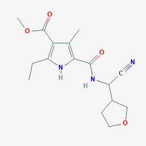 molecular formula C16H21N3O4 B2902318 methyl 5-{[cyano(oxolan-3-yl)methyl]carbamoyl}-2-ethyl-4-methyl-1H-pyrrole-3-carboxylate CAS No. 1258675-00-1