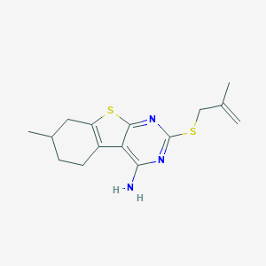 molecular formula C15H19N3S2 B290233 7-Methyl-2-[(2-methyl-2-propenyl)sulfanyl]-5,6,7,8-tetrahydro[1]benzothieno[2,3-d]pyrimidin-4-ylamine 