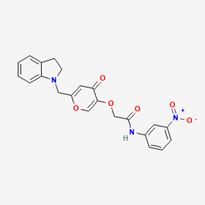 2-((6-(indolin-1-ylmethyl)-4-oxo-4H-pyran-3-yl)oxy)-N-(3-nitrophenyl)acetamide