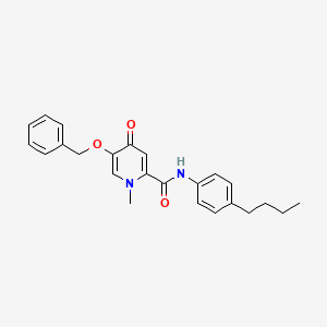 molecular formula C24H26N2O3 B2902338 5-(benzyloxy)-N-(4-butylphenyl)-1-methyl-4-oxo-1,4-dihydropyridine-2-carboxamide CAS No. 1021222-70-7