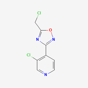 molecular formula C8H5Cl2N3O B2902340 5-(Chloromethyl)-3-(3-chloropyridin-4-yl)-1,2,4-oxadiazole CAS No. 1935226-90-6