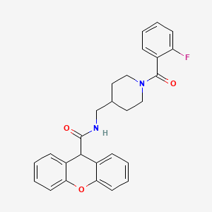 molecular formula C27H25FN2O3 B2902358 N-((1-(2-fluorobenzoyl)piperidin-4-yl)methyl)-9H-xanthene-9-carboxamide CAS No. 1235296-09-9