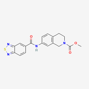 molecular formula C18H16N4O3S B2902361 methyl 7-(benzo[c][1,2,5]thiadiazole-5-carboxamido)-3,4-dihydroisoquinoline-2(1H)-carboxylate CAS No. 1448029-95-5