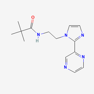 molecular formula C14H19N5O B2902364 N-(2-(2-(pyrazin-2-yl)-1H-imidazol-1-yl)ethyl)pivalamide CAS No. 2034450-26-3