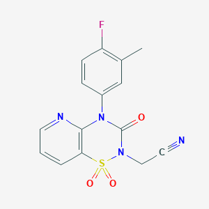 2-(4-(4-fluoro-3-methylphenyl)-1,1-dioxido-3-oxo-3,4-dihydro-2H-pyrido[2,3-e][1,2,4]thiadiazin-2-yl)acetonitrile