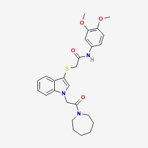 2-{[1-(2-azepan-1-yl-2-oxoethyl)-1H-indol-3-yl]thio}-N-(3,4-dimethoxyphenyl)acetamide